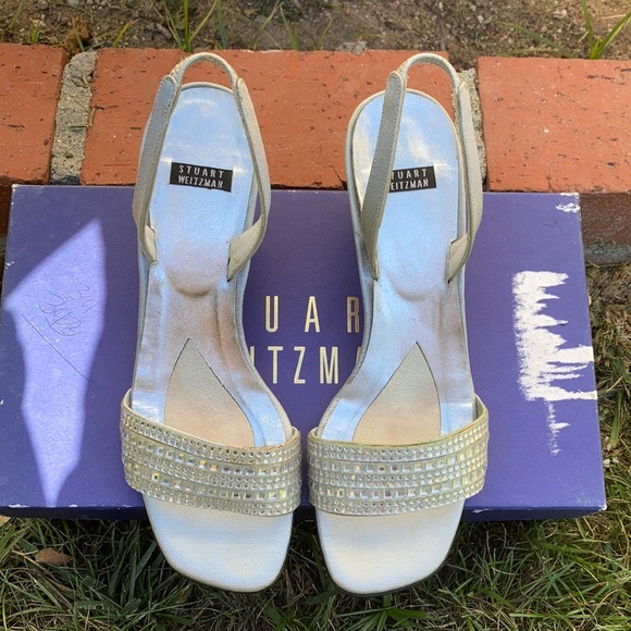 Stuart Weitzman Starry Silver Jewel Slingback Heel - Picture 1 of 7